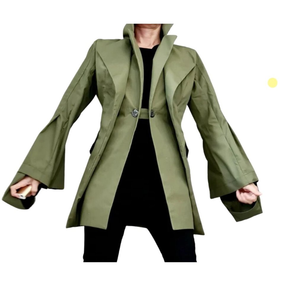 Military Green Avant-Garde Jacket, Deconstructed, Futuristic, Gothic *CUSTOM SZ*